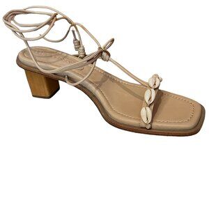 Ulla Johnson Nicolette Shell Sandal, Powder (Nude), Size 39.5 EU, 9.5 US